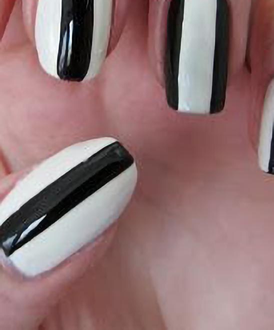 SIMPLE RED BLACK AND WHITE NAIL DESIGNS