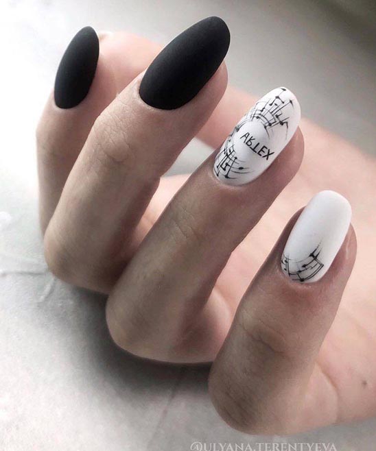 SIMPLE RED BLACK AND WHITE NAIL DESIGNS