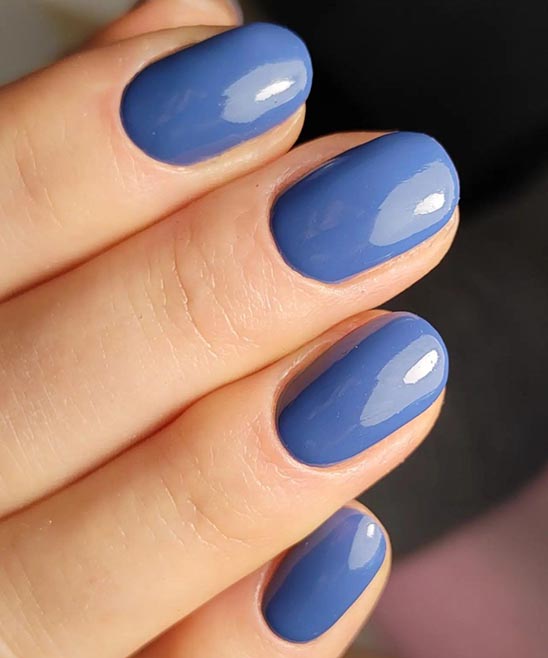 SIMPLE SHORT BLUE NAIL DESIGNS