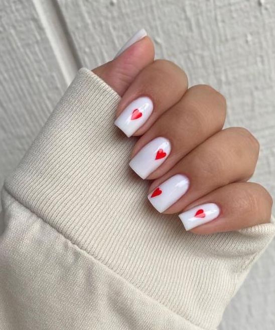 SIMPLE SHORT VALENTINES DAY NAILS