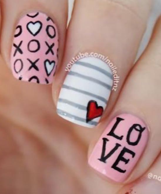 SIMPLE VALENTINE DAY NAILS
