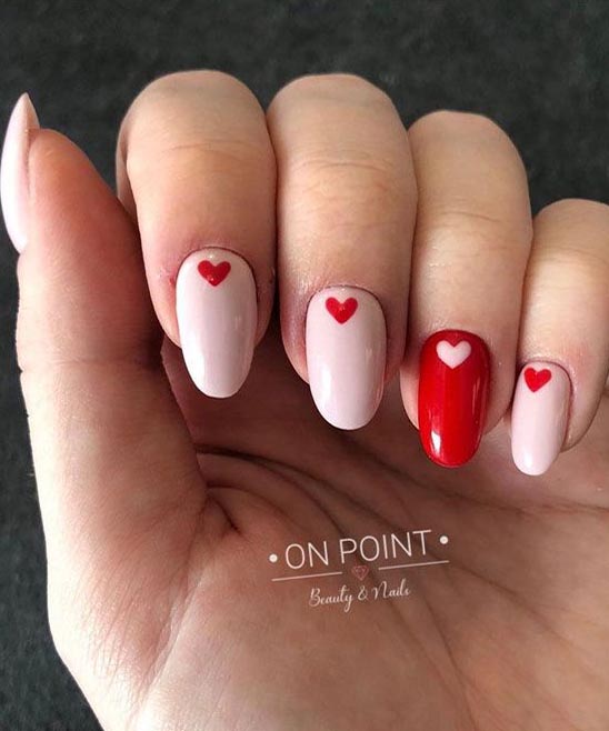 SIMPLE VALENTINE NAILS DESIGN