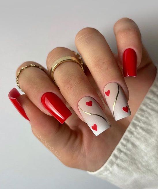 SIMPLE VALENTINES ACRYLIC NAILS