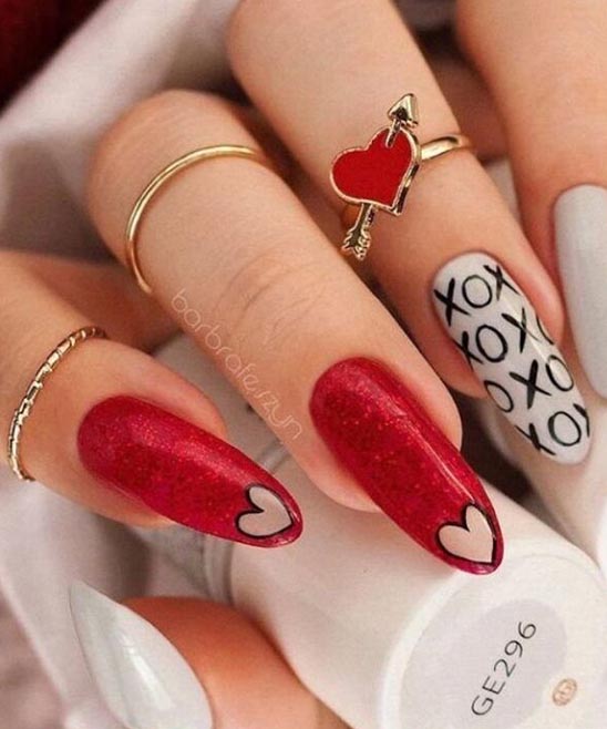 SIMPLE VALENTINES DAY FRENCH NAILS