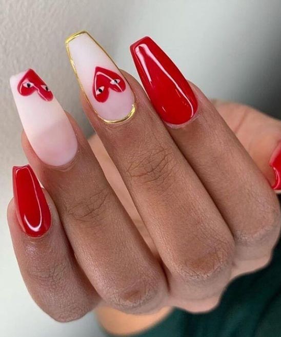 SIMPLE VALENTINES DAY NAIL ART