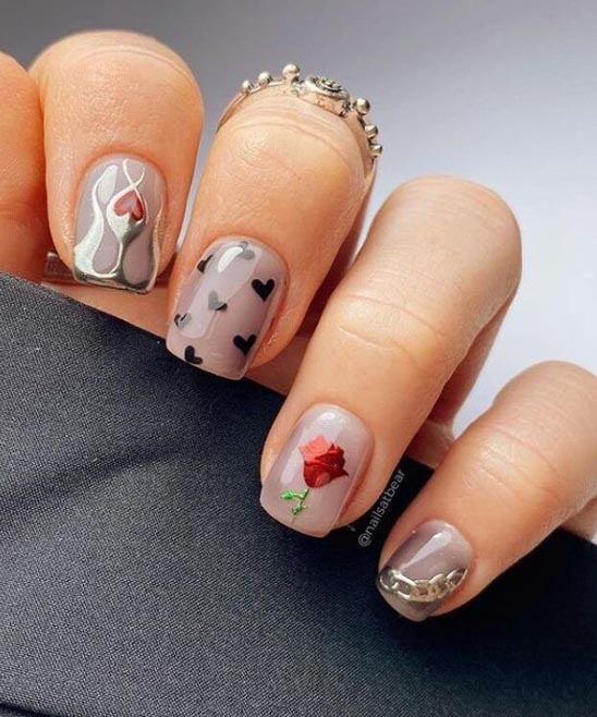 SIMPLE VALENTINES DAY NAIL