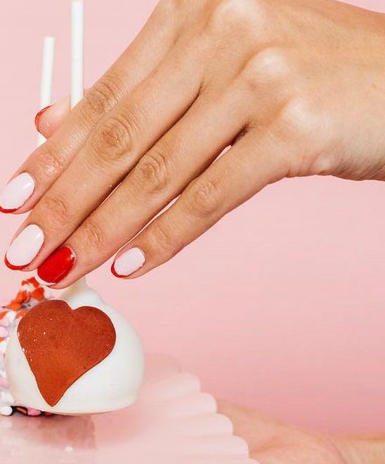 SIMPLE VALENTINES DAY NAILS
