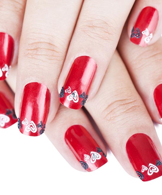 SIMPLE VALENTINES DAY SHORT NAILS