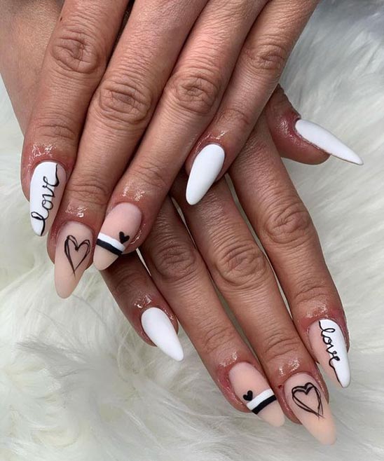 SIMPLE VALENTINES NAILS ALMOND