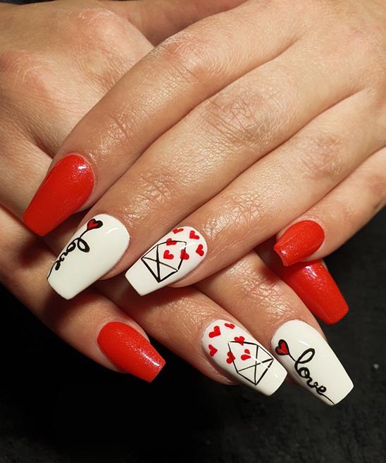 SIMPLE VALENTINES NAILS.