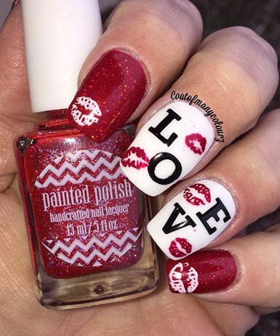SIMPLE VALENTINES NAILS.