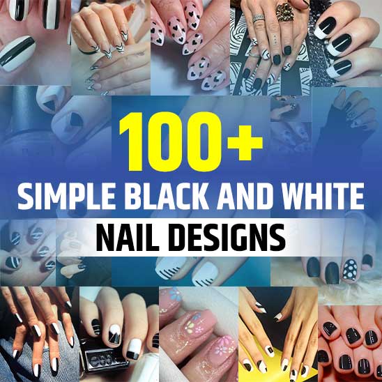 Simple Black and White Nails
