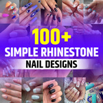 Simple Rhinestones Nail Designs