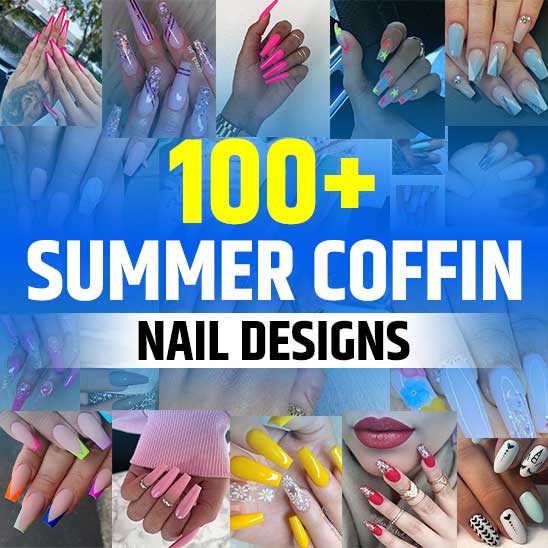 Summer Coffin Nails