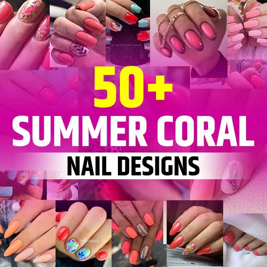 Summer Coral Nails
