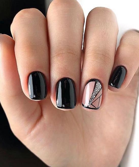 IDEA FOR NAIL SIMPLE DESIGNS IN BLACK