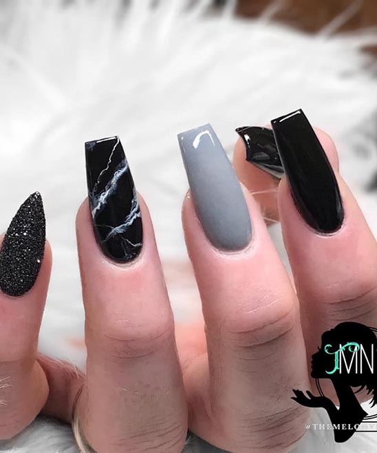 Sleek Black Almond Nails Design TailoringinHindi ACRYLIC NAIL DESIGNS BLACK GIRL