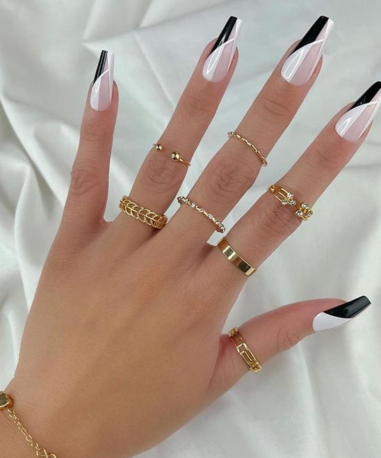 ACRYLIC NAIL DESIGNS WHITE AND GOLD