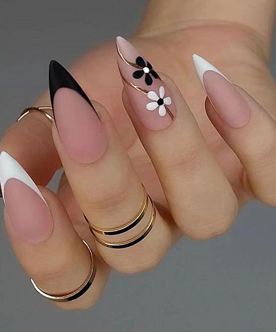 ACRYLIC WHITE COFFIN NAILS WITH DESIGN