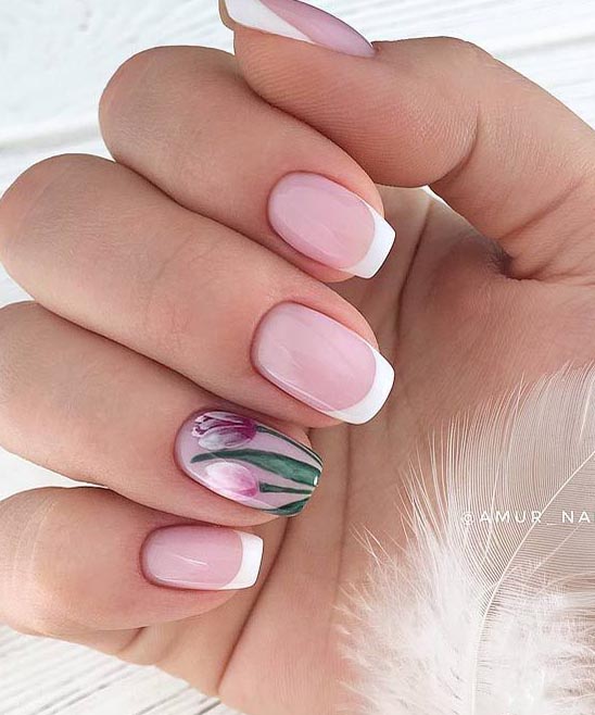 ACRYLIC WHITE NAILS WITH DESIGN