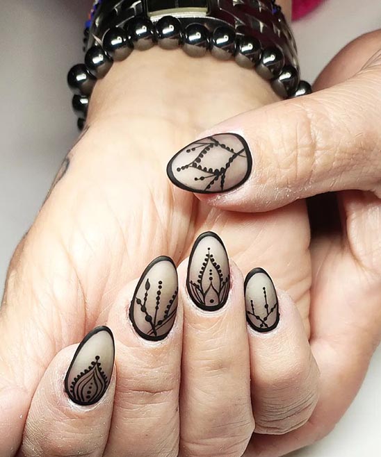 Sleek Black Almond Nails Design TailoringinHindi ALMOND NAIL DESIGNS BLACK