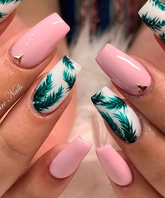 Acrylic Coffin Nails With Design