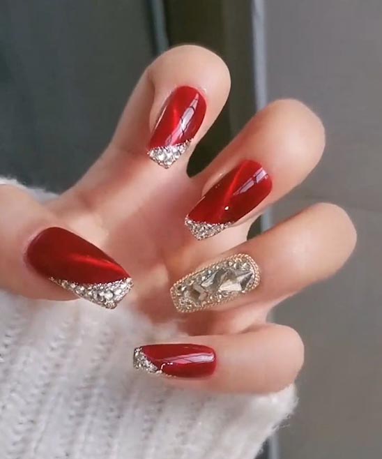 Acrylic Coffin Red Nail Designs