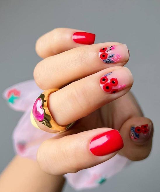 Acrylic Dark Red Nail Designs