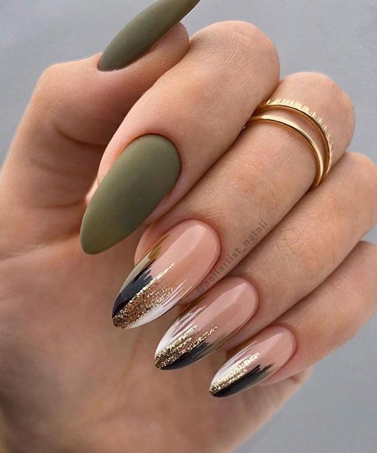 Acrylic Nails Design Idea Black and White