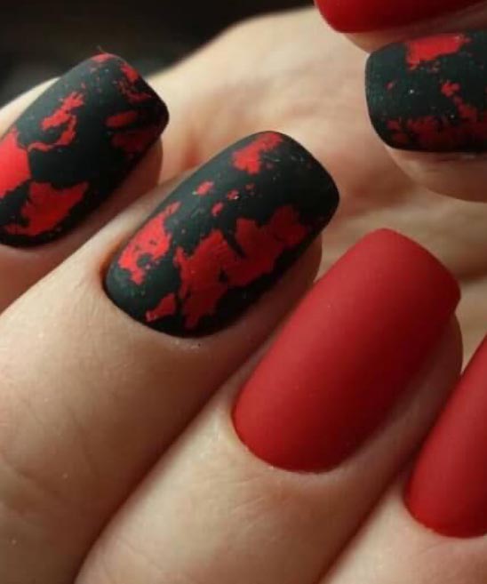 Acrylic Red and Black Nail Designs