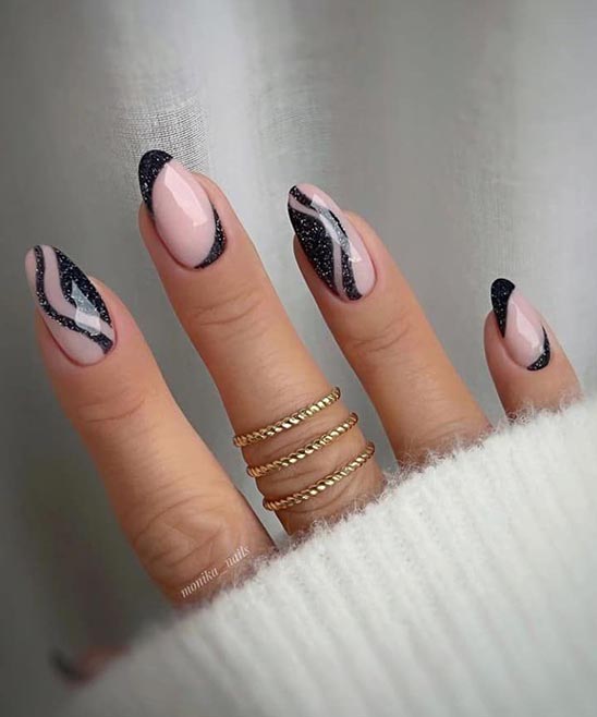 BLACK ACRYLIC NAIL DESIGNS 2023