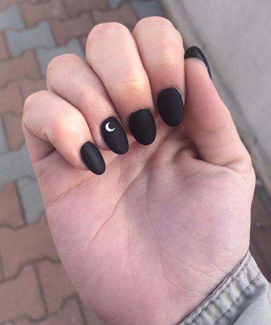 Sleek Black Almond Nails Design TailoringinHindi BLACK ALMOND NAILS WITH DESIGN