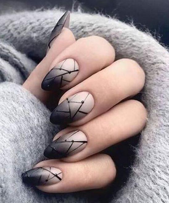 Sleek Black Almond Nails Design TailoringinHindi BLACK ALMOND SHAPED NAIL DESIGNS