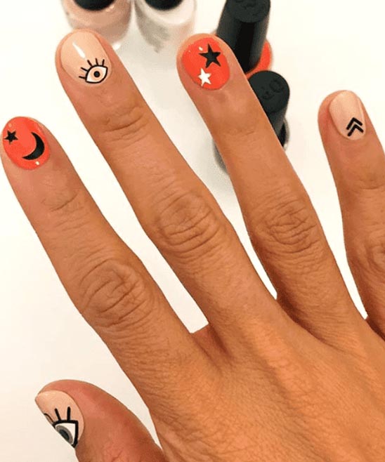 BLACK AND RED HALLOWEEN NAILS