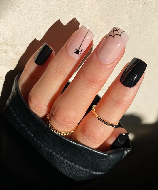 BLACK AND WHITE HALLOWEEN NAILS