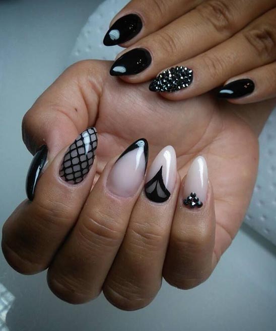 BLACK CLASSY NAIL DESIGNS