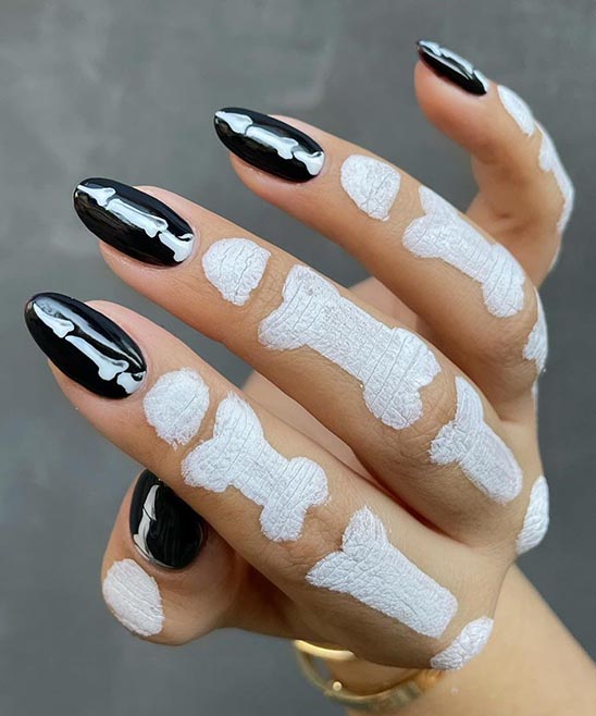 BLACK NAIL DESIGNS FOR HALLOWEEN