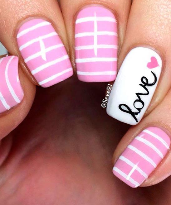 BLACK WHITE AND LIGHT PINK NAIL DESIGNS