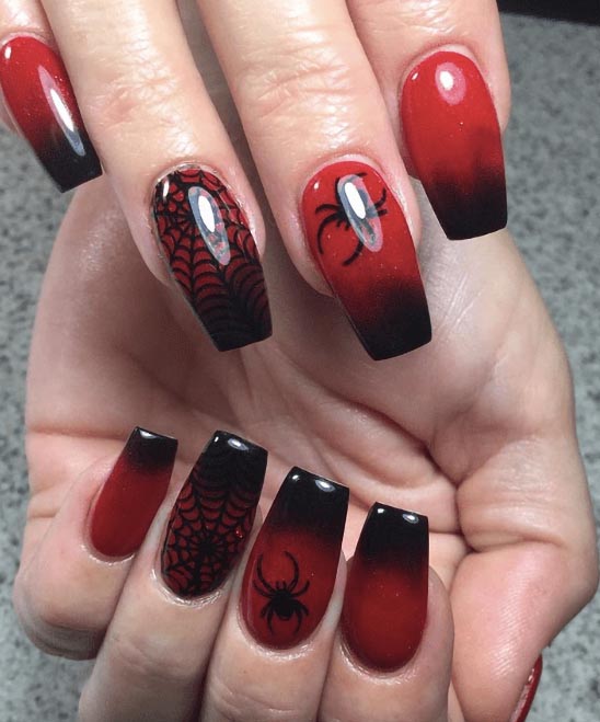 BLOOD RED HALLOWEEN NAILS