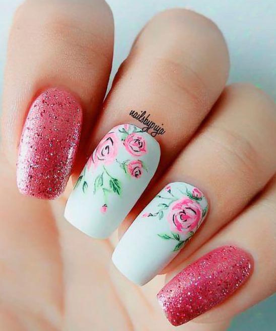 BLUE PINK AND WHITE NAIL DESIGNS