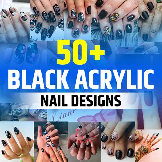 Black Acrylic Nail Designs