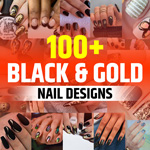 Black and Gold Nail Design