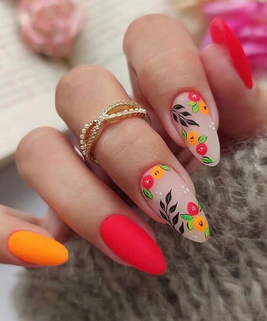 Black and Red Acrylic Nail Designs