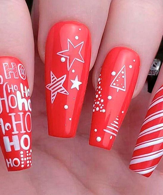 Black and Red Coffin Nail Designs