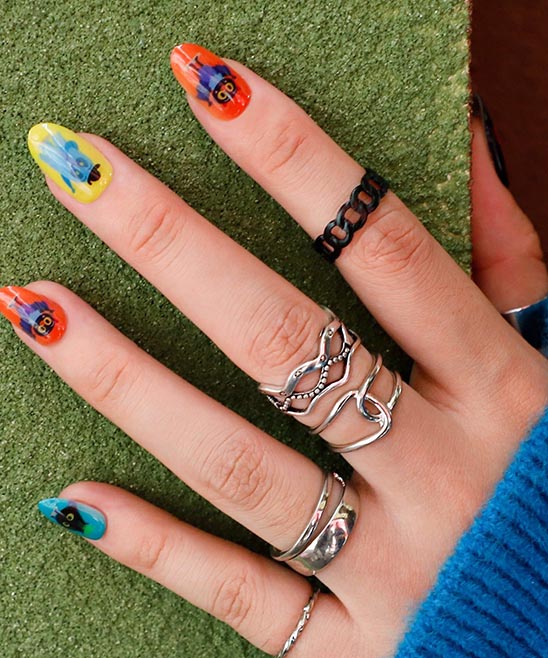 COFFIN SHAPE HALLOWEEN NAILS