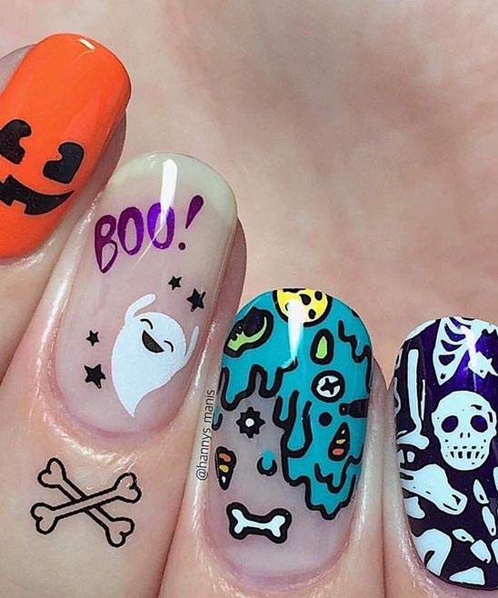 COFFIN SHAPED HALLOWEEN NAIL DESIGNS