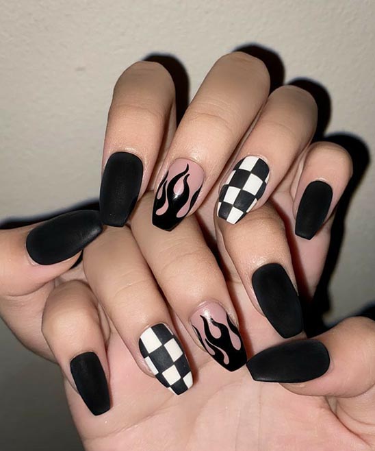CUTE ACRYLIC NAIL IDEAS SHORT COFFIN