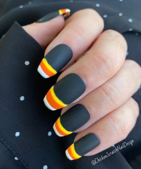 CUTE FRENCH TIP HALLOWEEN NAILS