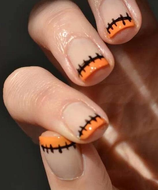CUTE HALLOWEEN FRENCH TIP NAILS