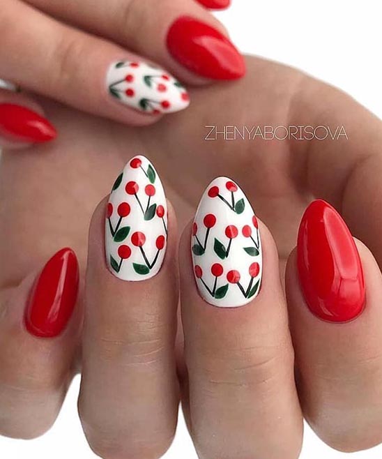 CUTE NAILS WITH A DESIGNS SHORT COFFIN NAILS